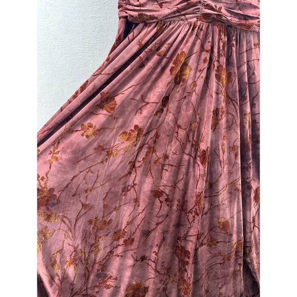 Baltic Born Leslie Dress Size 1XL Dusty Clove Velvet Burnout Maxi Short Sleeve - Picture 9 of 16